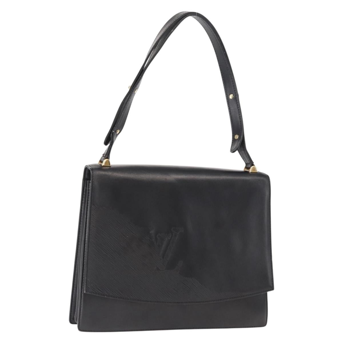 LOUIS VUITTON Opera Line Delph Shoulder Bag Leather Black M63932 LV Auth bs32024