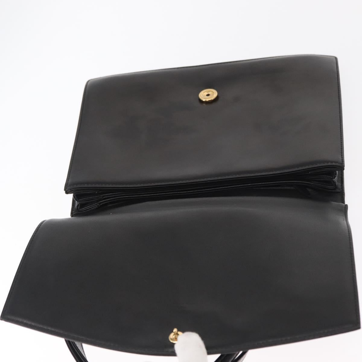 LOUIS VUITTON Opera Line Delph Shoulder Bag Leather Black M63932 LV Auth bs32024