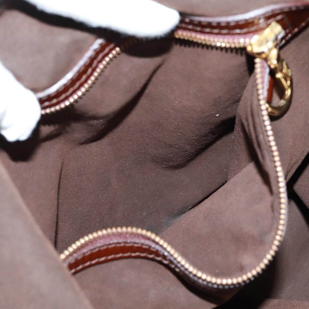 LOUIS VUITTON Mahina Surya XL Tote Bag Enamel Brown M95797 LV Auth bs32025