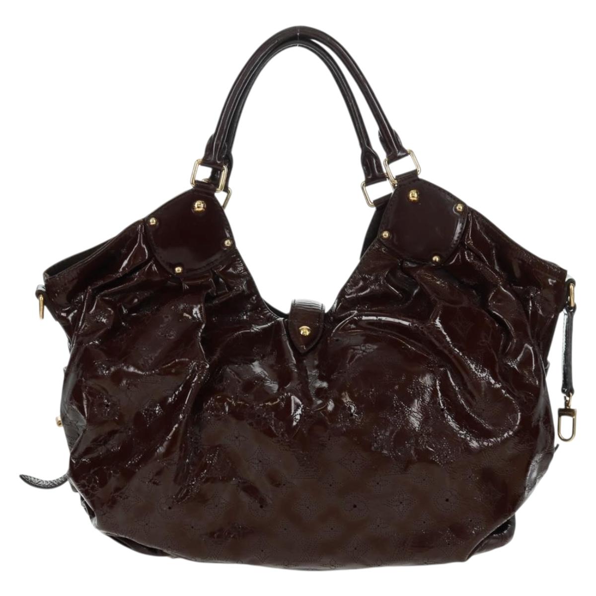 LOUIS VUITTON Mahina Surya XL Tote Bag Enamel Brown M95797 LV Auth bs32025