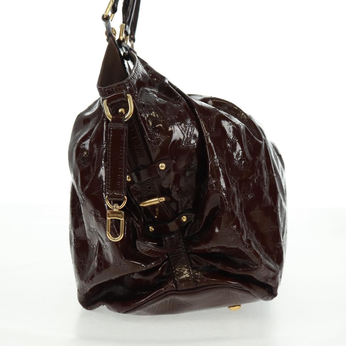 LOUIS VUITTON Mahina Surya XL Tote Bag Enamel Brown M95797 LV Auth bs32025