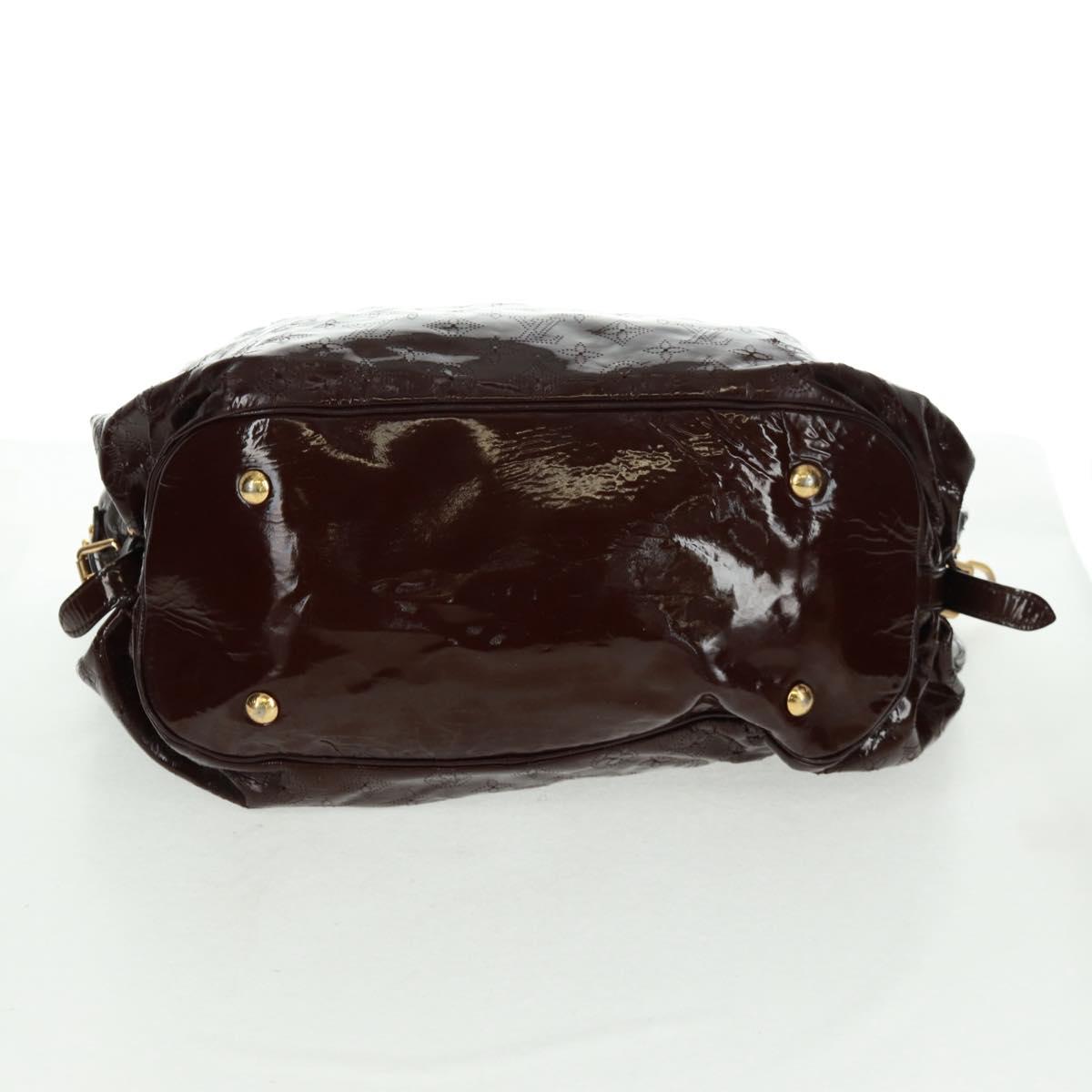 LOUIS VUITTON Mahina Surya XL Tote Bag Enamel Brown M95797 LV Auth bs32025