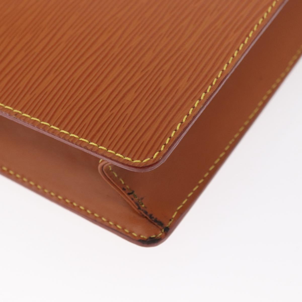 LOUIS VUITTON Epi Pochette Homme Bag Brown Zipangu Gold M52528 LV Auth bs32026