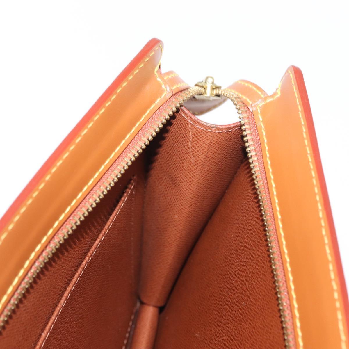 LOUIS VUITTON Epi Pochette Homme Bag Brown Zipangu Gold M52528 LV Auth bs32026