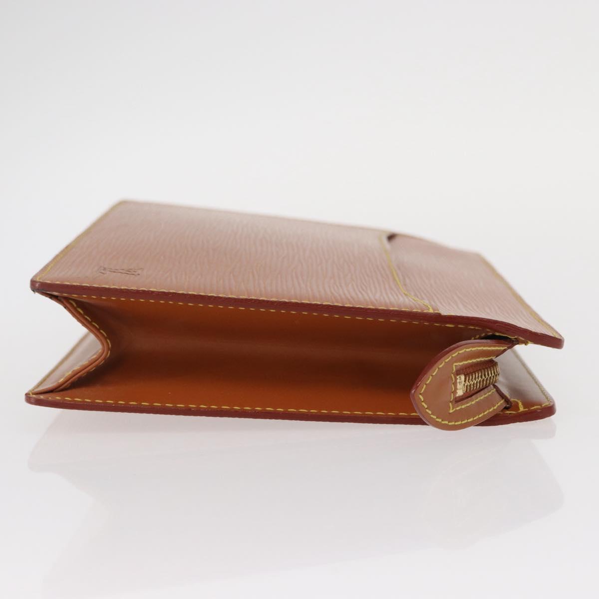 LOUIS VUITTON Epi Pochette Homme Bag Brown Zipangu Gold M52528 LV Auth bs32026