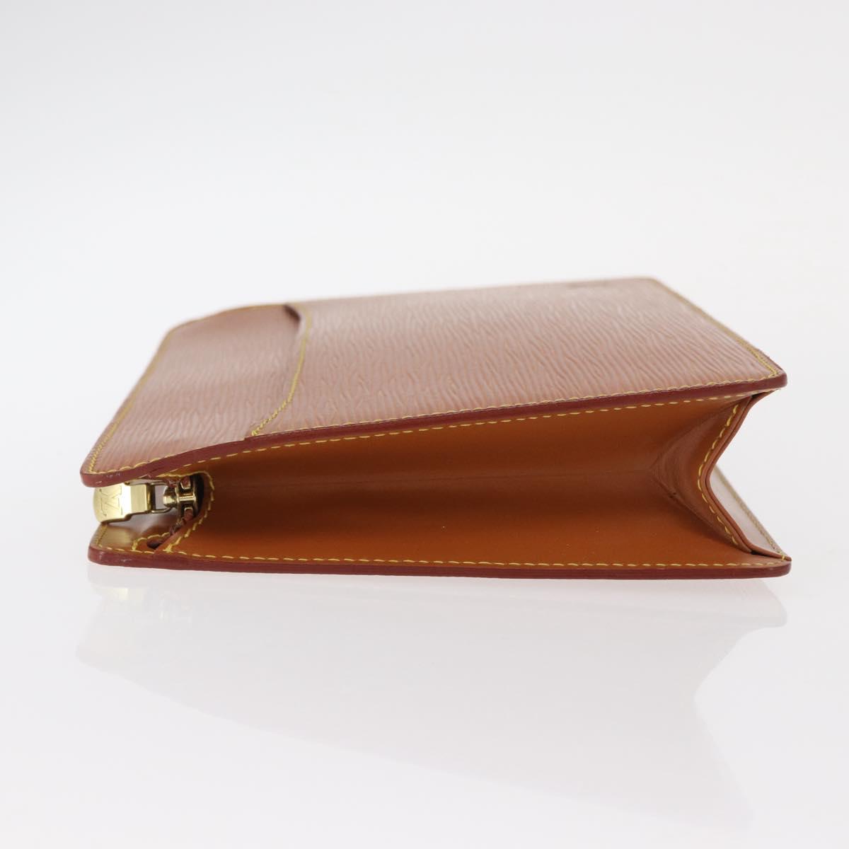 LOUIS VUITTON Epi Pochette Homme Bag Brown Zipangu Gold M52528 LV Auth bs32026