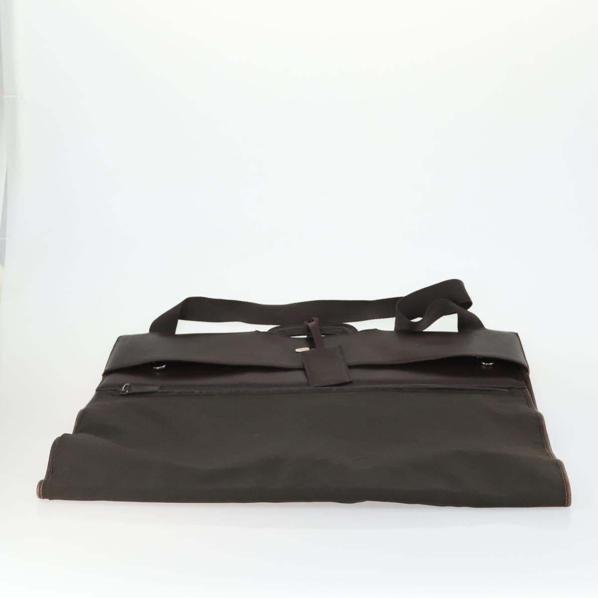 Salvatore Ferragamo Garment Cover Leather Brown Silver Auth bs32033