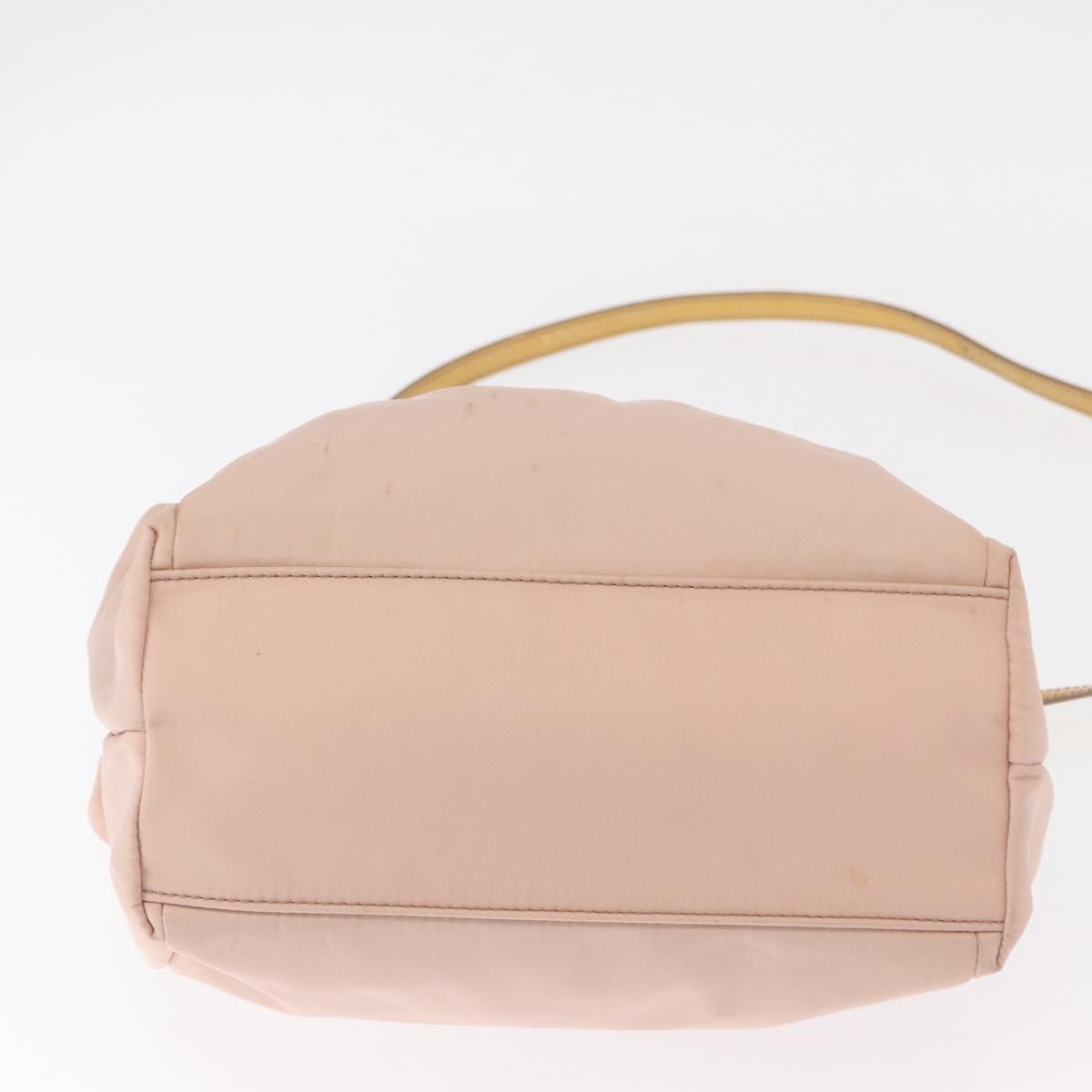 Salvatore Ferragamo Vala Hand Bag Nylon 2way Pink Gold Auth bs32036