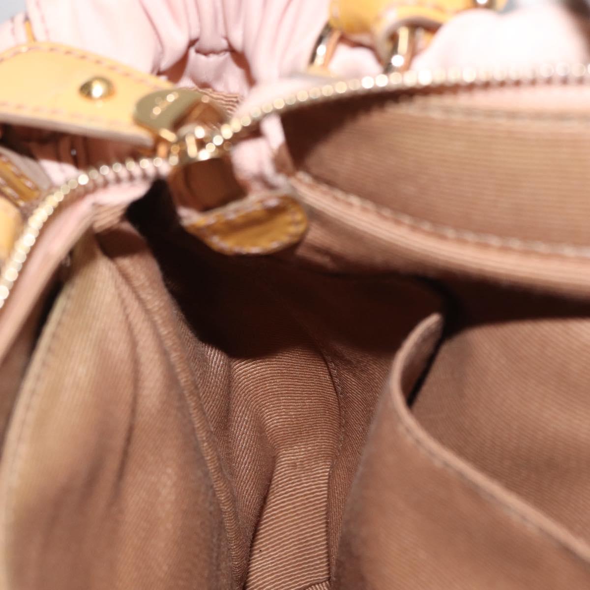 Salvatore Ferragamo Vala Hand Bag Nylon 2way Pink Gold Auth bs32036