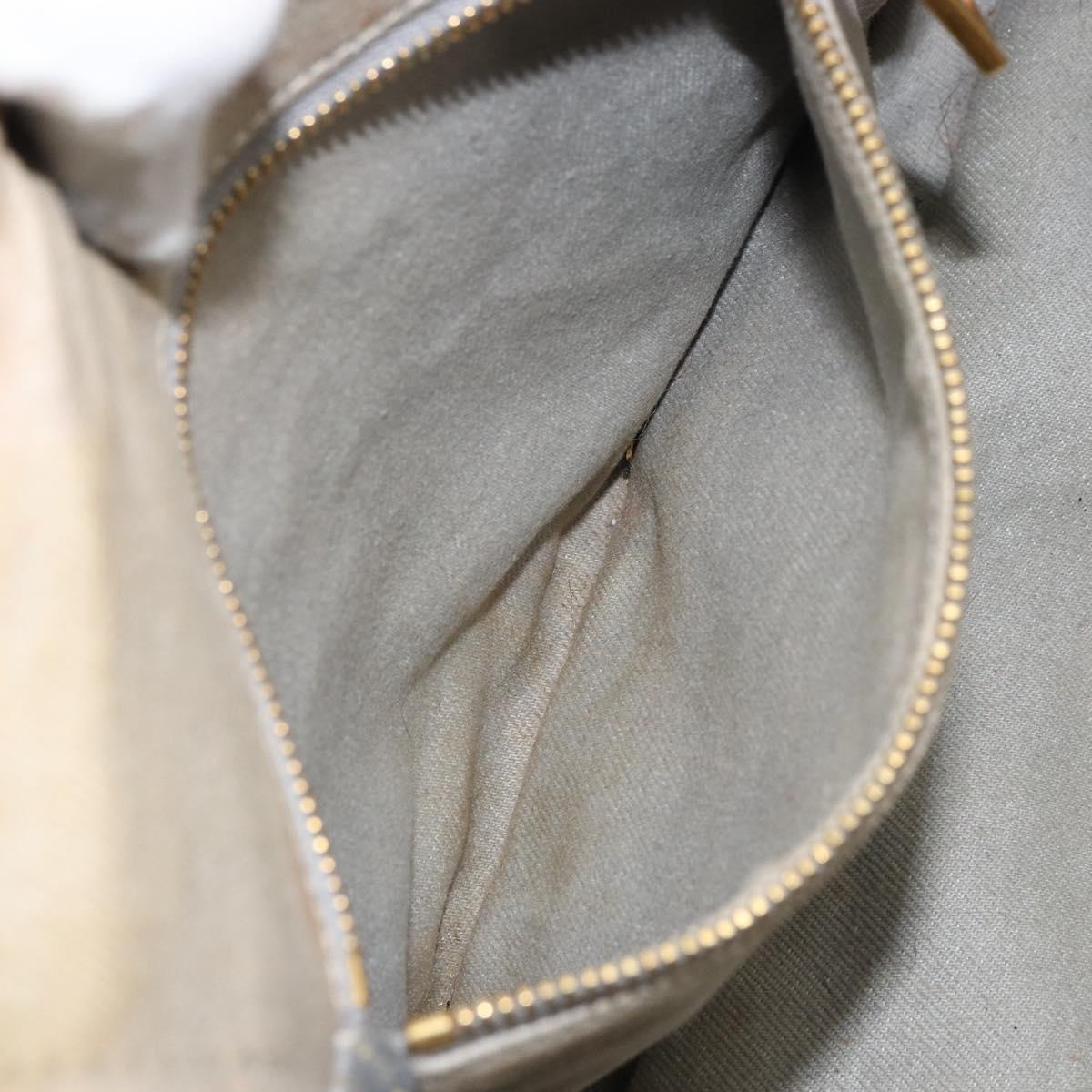 PRADA Kanapa MM Tote Bag Canvas Beige Gold Auth bs32043