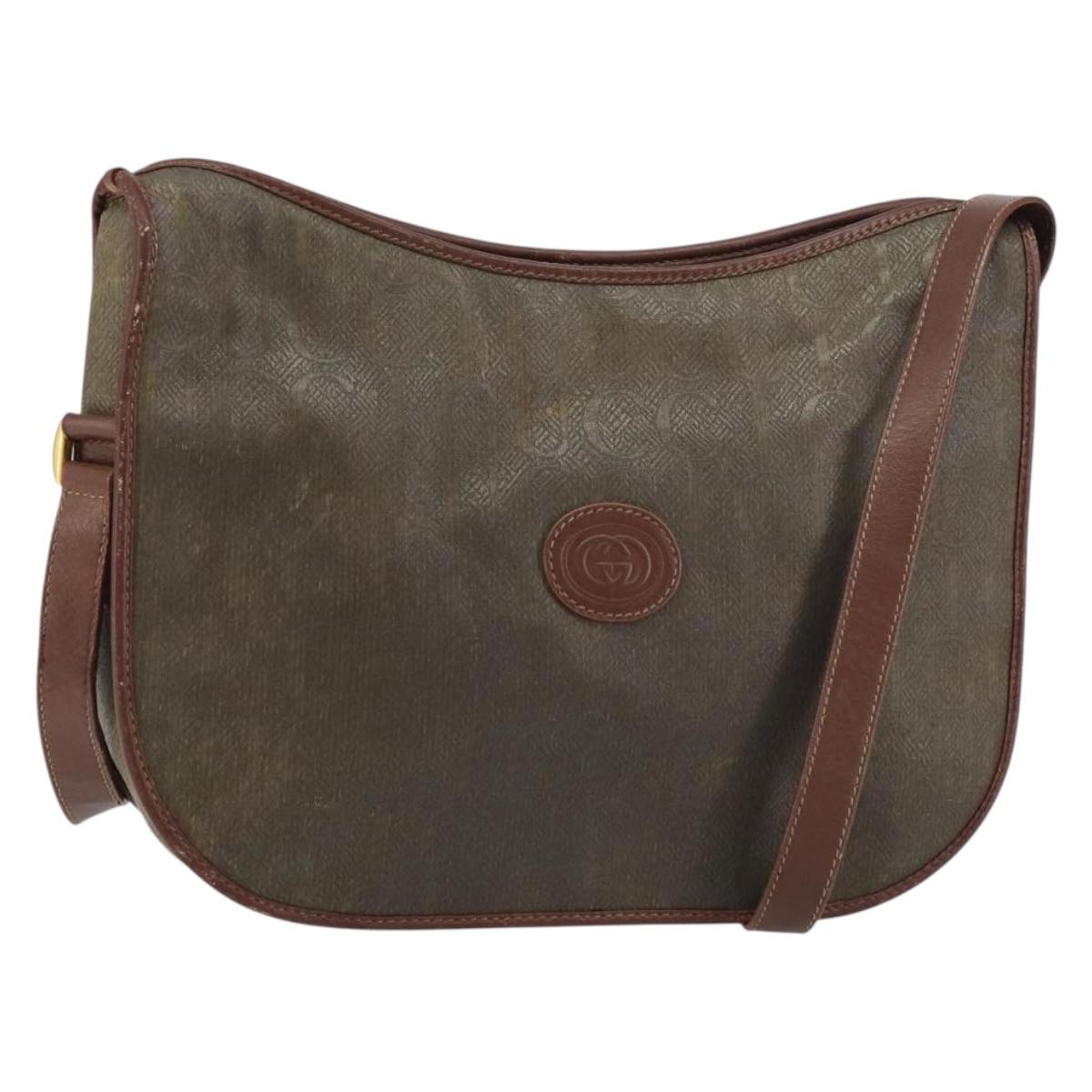 GUCCI Shoulder Bag Canvas Brown Gold 001 23 1036 Auth bs32044