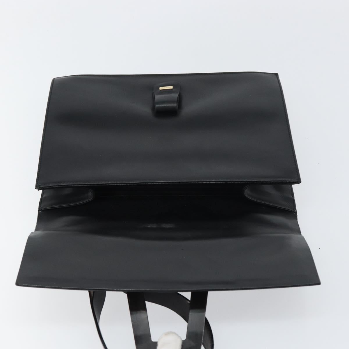 GUCCI Shoulder Bag Leather outlet Black Silver Auth bs32045