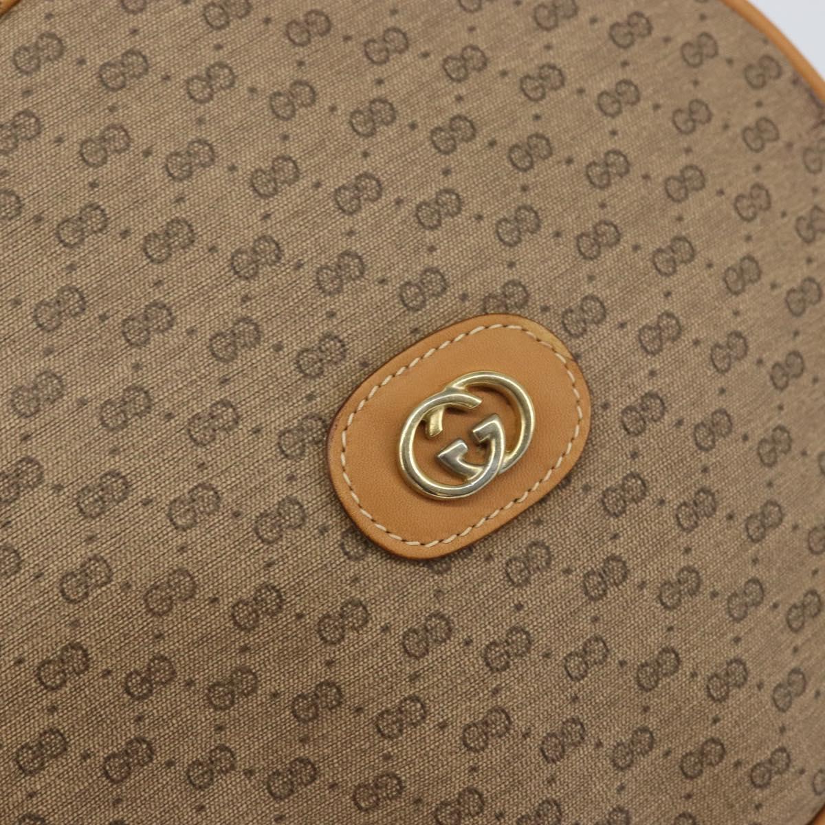GUCCI Micro GG Supreme Shoulder Bag PVC Beige Gold 07 37 5575 Auth bs32050