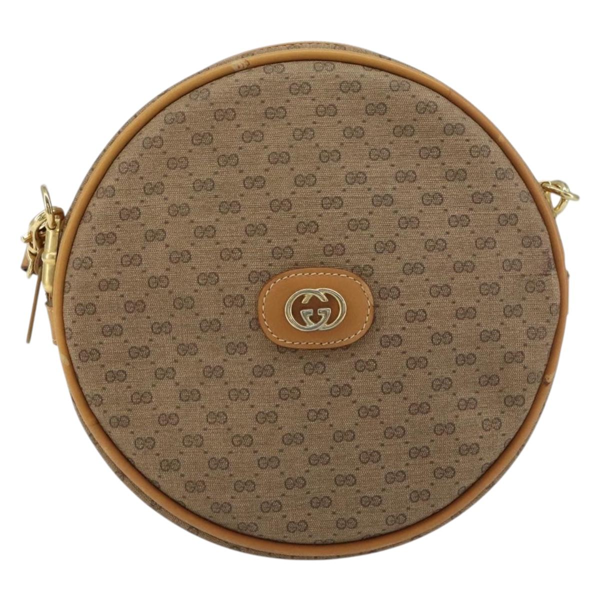 GUCCI Micro GG Supreme Shoulder Bag PVC Beige Gold 07 37 5575 Auth bs32050