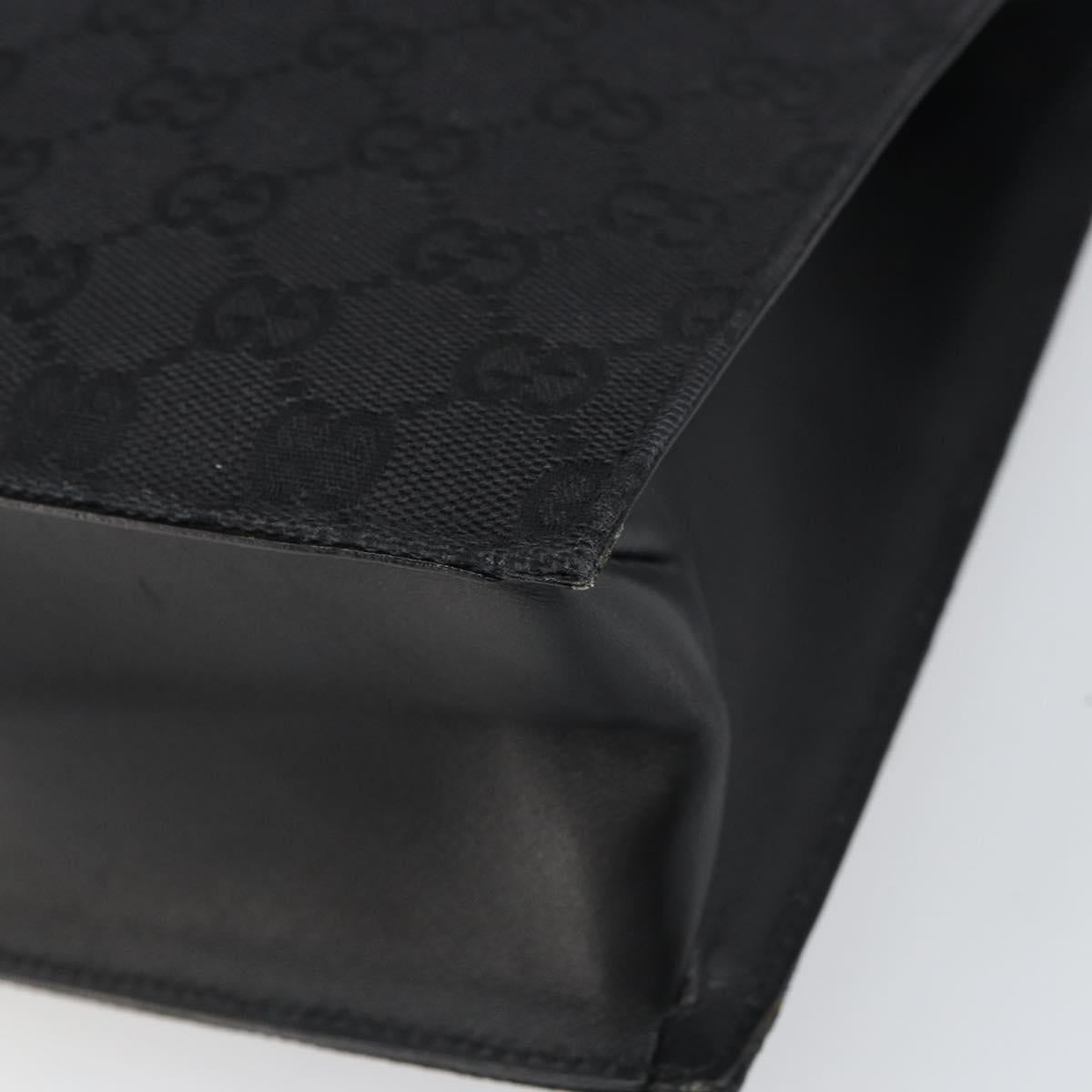GUCCI GG Canvas Tote Bag Black Gold 002 1053 Auth bs32057