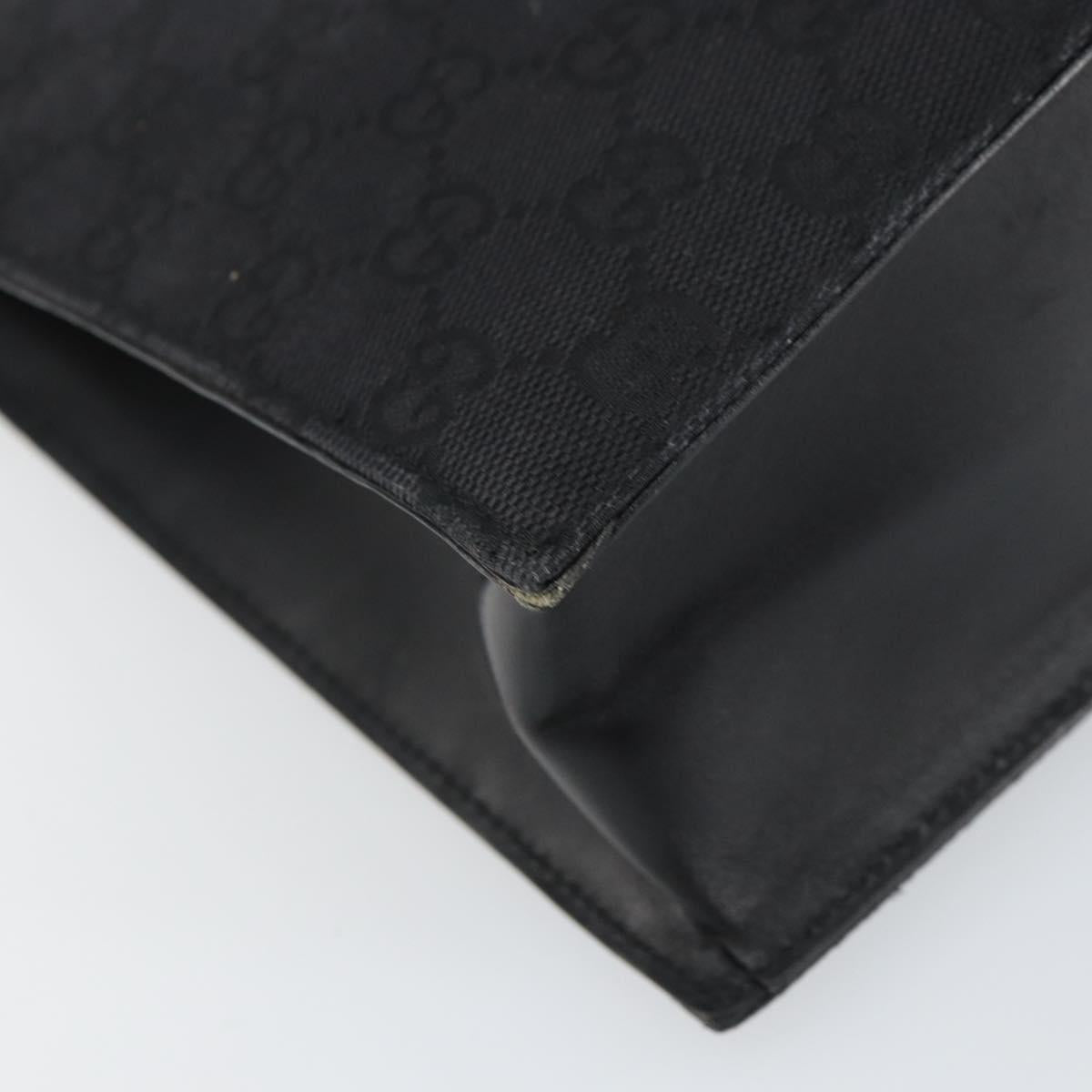 GUCCI GG Canvas Tote Bag Black Gold 002 1053 Auth bs32057