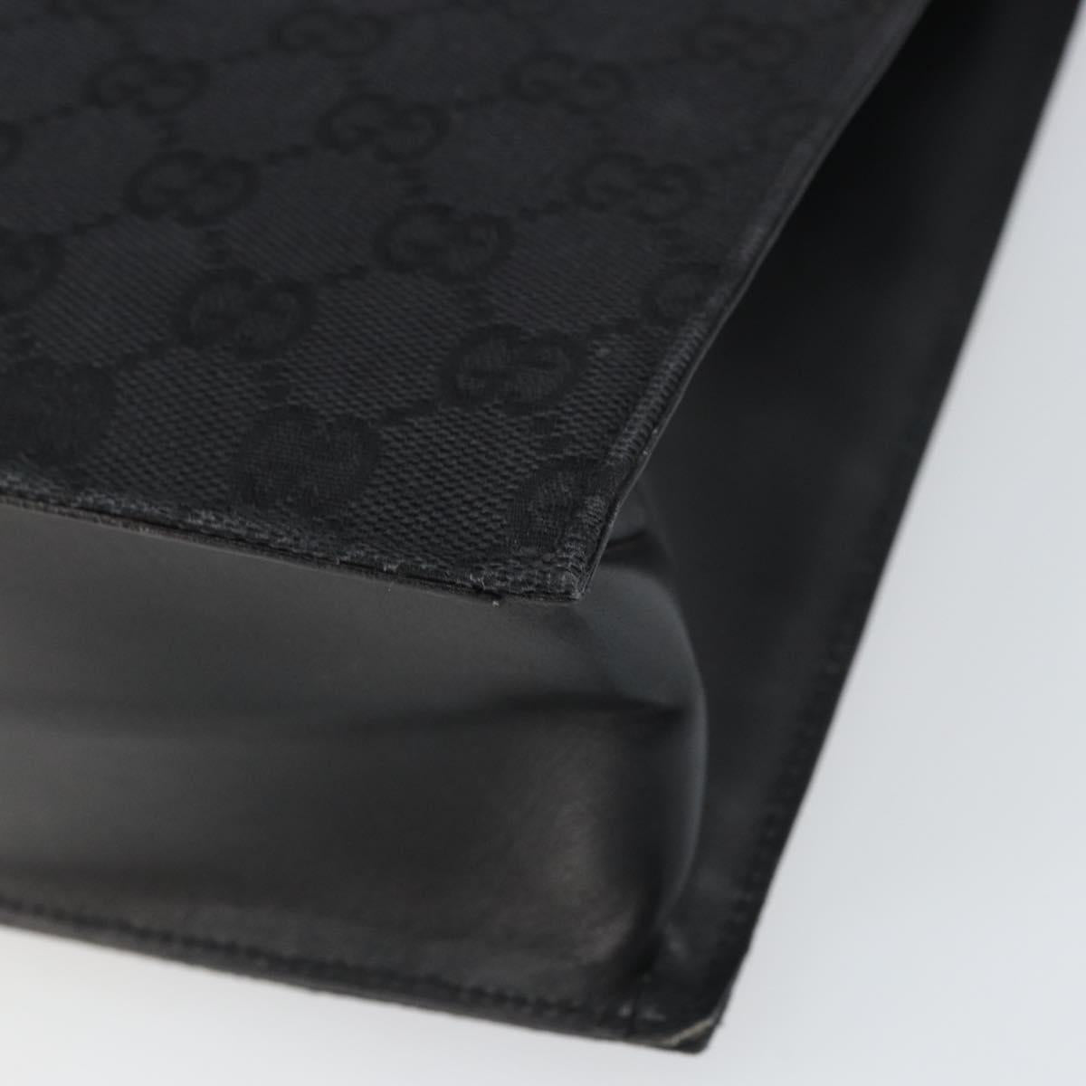GUCCI GG Canvas Tote Bag Black Gold 002 1053 Auth bs32057