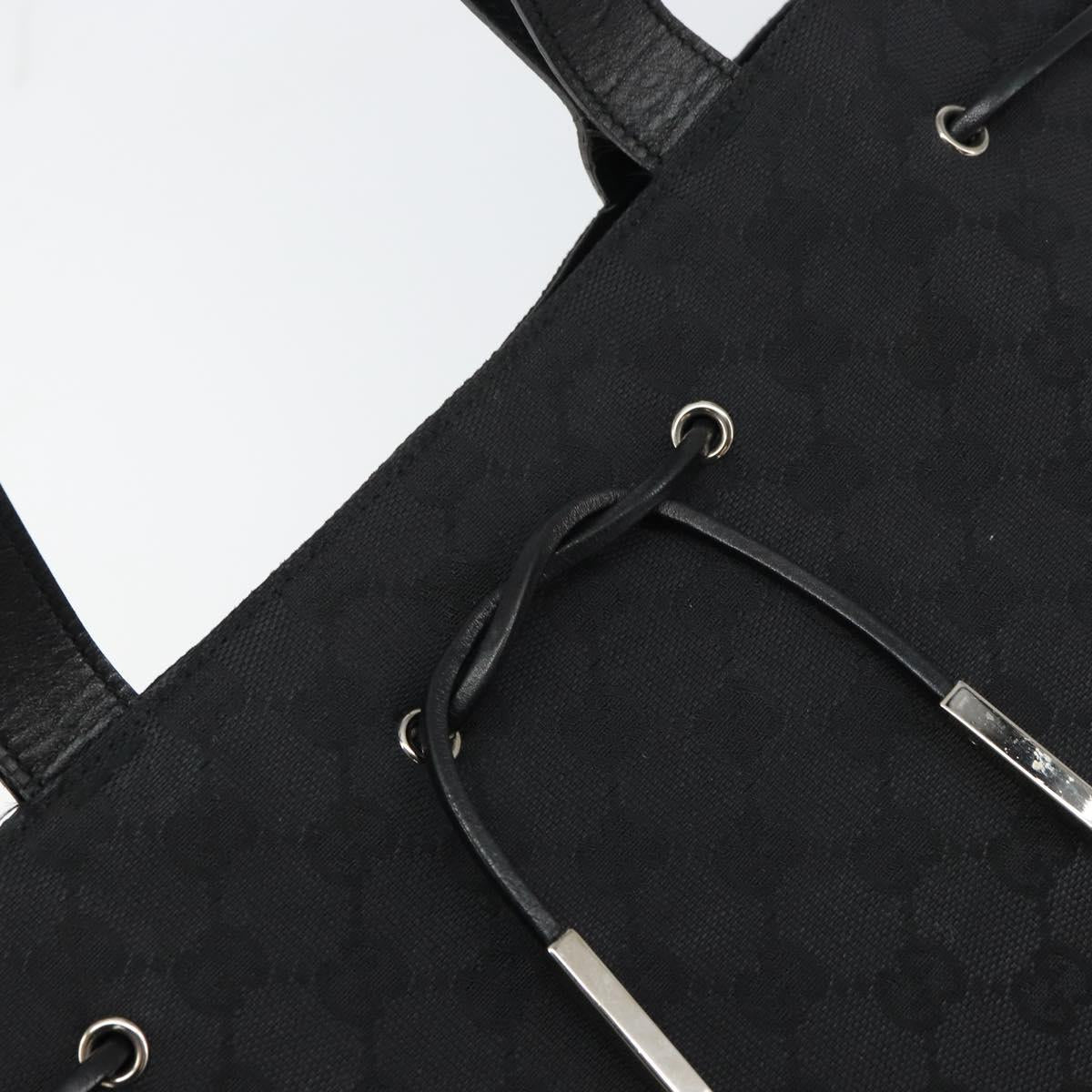 GUCCI GG Canvas Tote Bag Black Gold 002 1053 Auth bs32057