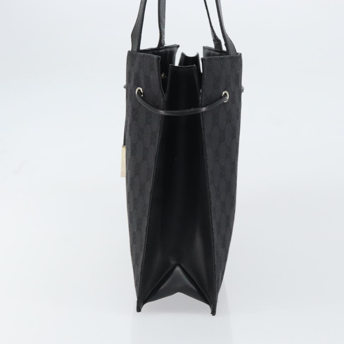 GUCCI GG Canvas Tote Bag Black Gold 002 1053 Auth bs32057