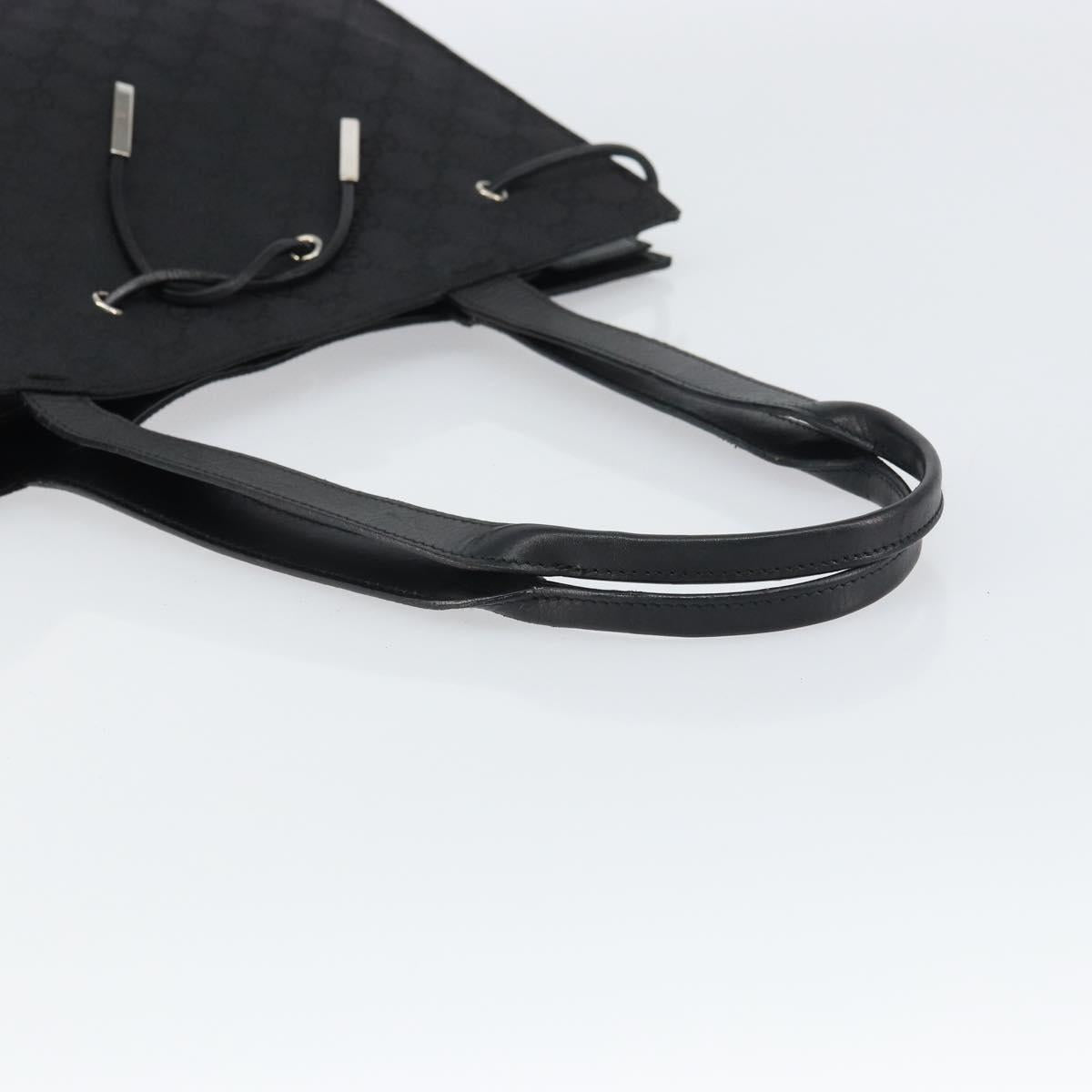 GUCCI GG Canvas Tote Bag Black Gold 002 1053 Auth bs32057