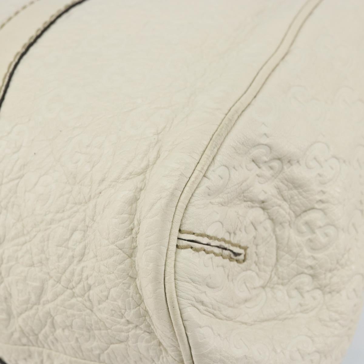 GUCCI GG Canvas Guccissima Guccissima Tote Bag Leather White Gold Auth bs32060