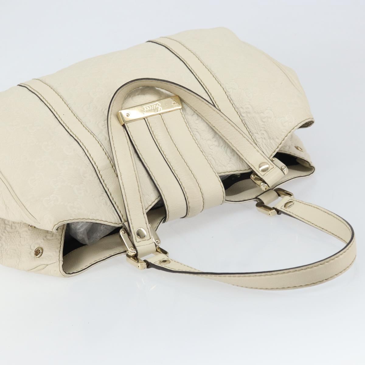 GUCCI GG Canvas Guccissima Guccissima Tote Bag Leather White Gold Auth bs32060