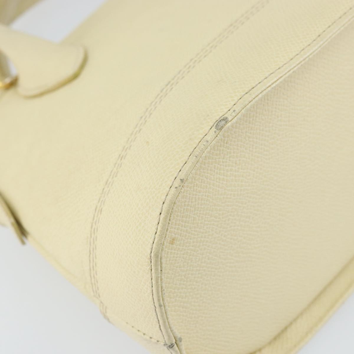 VALENTINO Hand Bag Leather 2way Beige Gold Auth bs32064