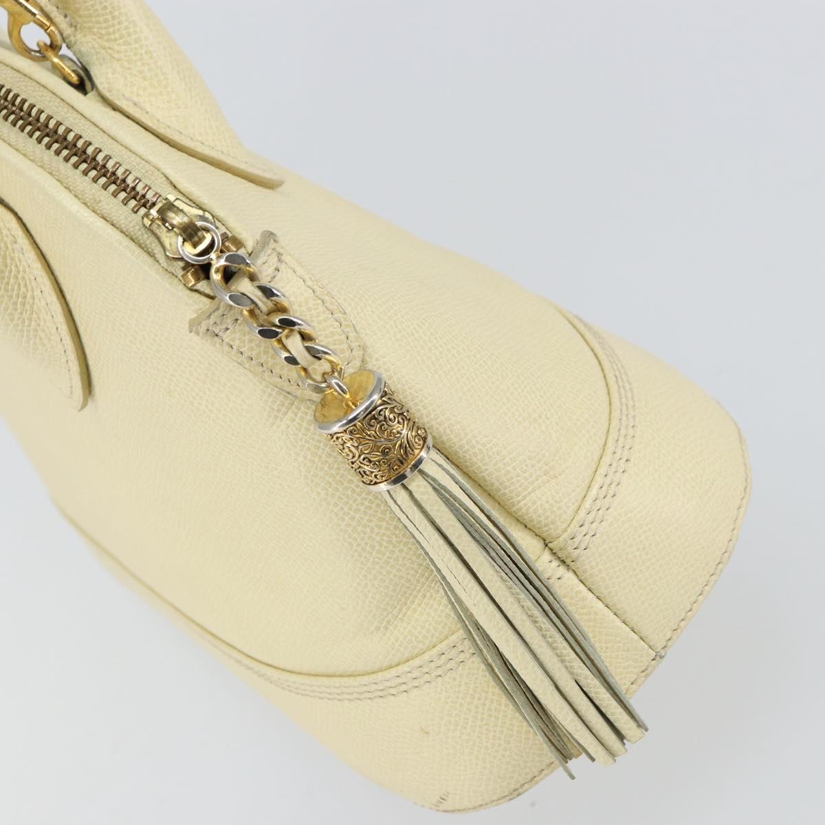 VALENTINO Hand Bag Leather 2way Beige Gold Auth bs32064