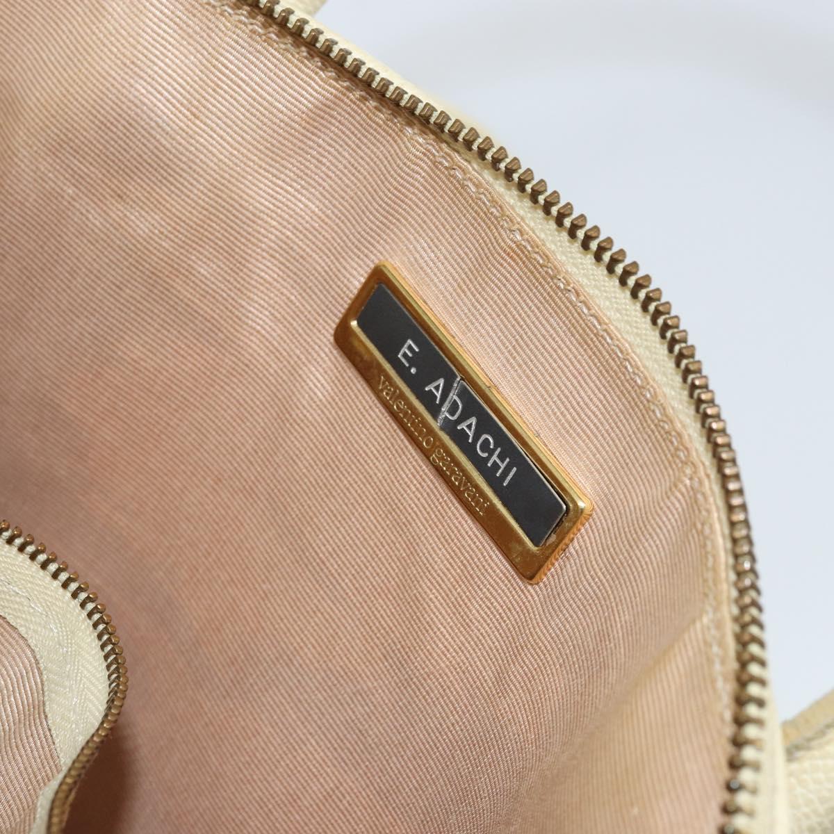 VALENTINO Hand Bag Leather 2way Beige Gold Auth bs32064