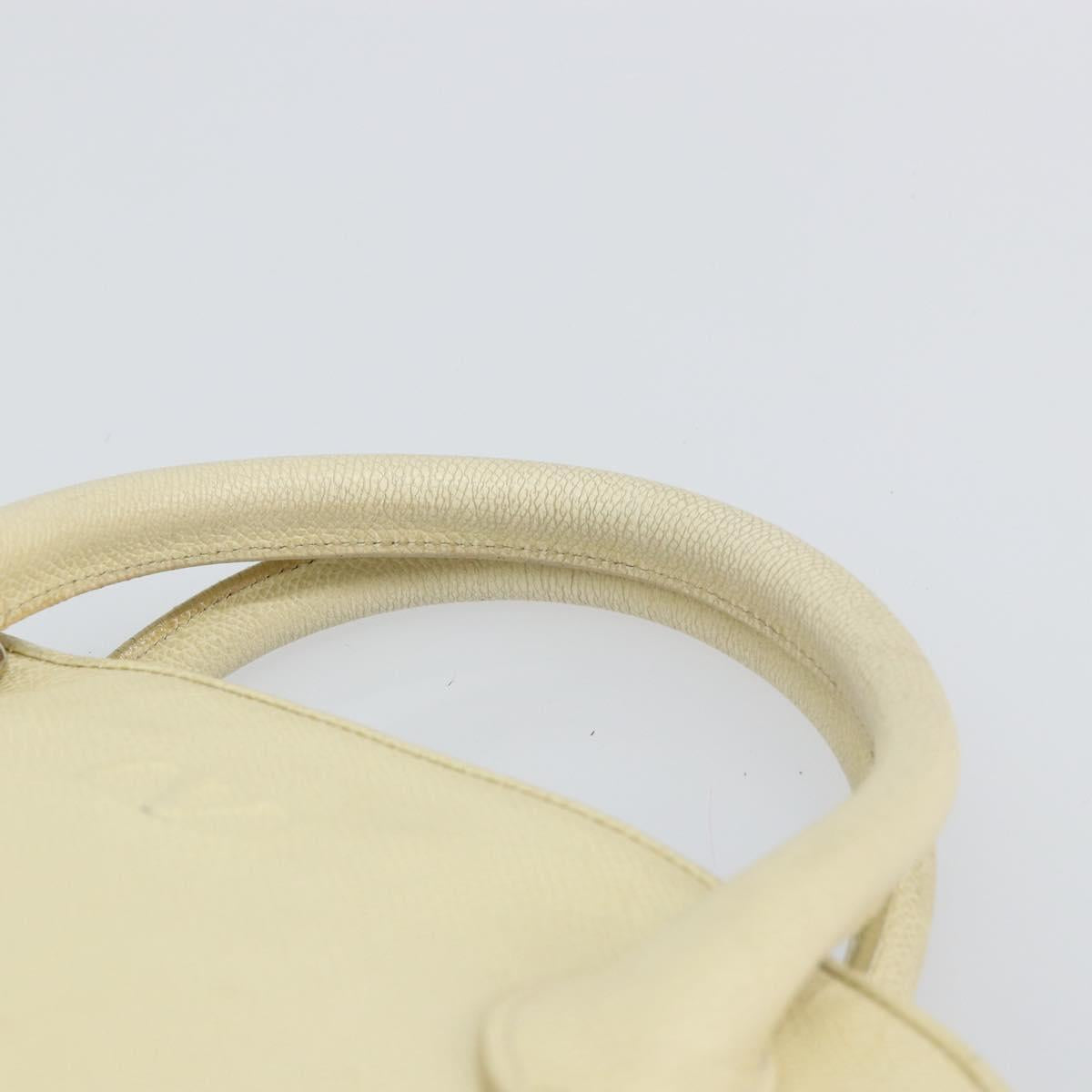 VALENTINO Hand Bag Leather 2way Beige Gold Auth bs32064