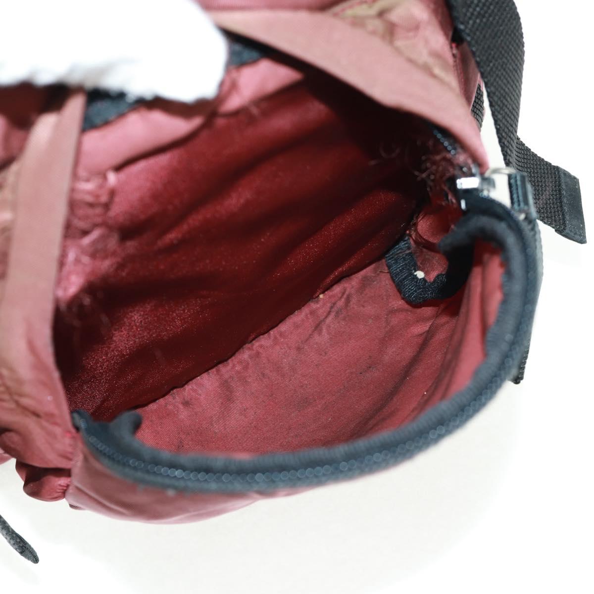 PRADA Backpack Nylon Red Silver Auth bs32073
