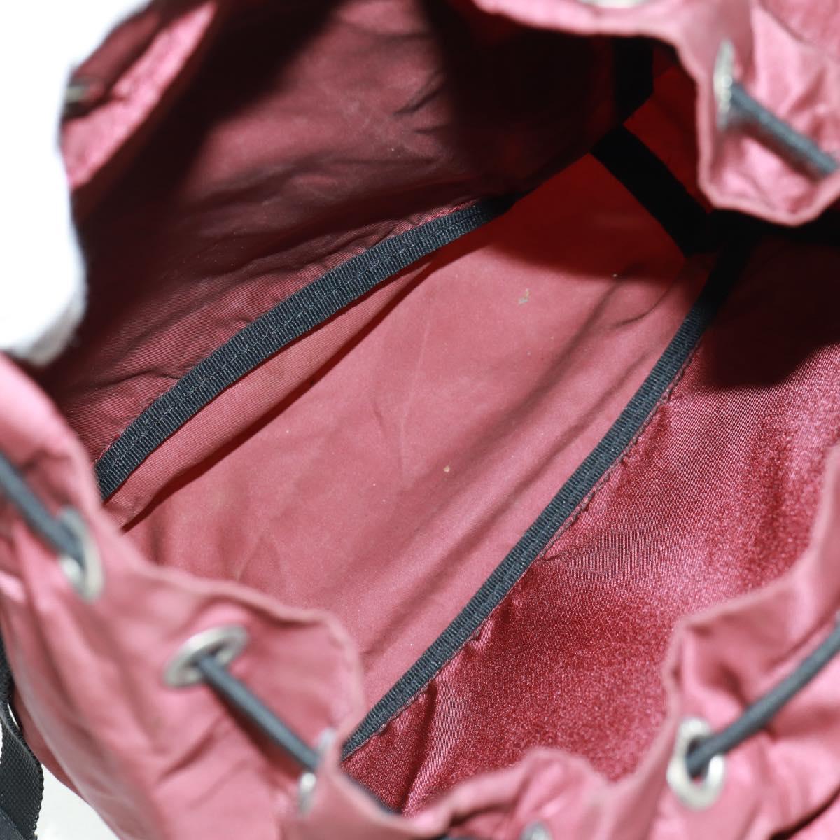 PRADA Backpack Nylon Red Silver Auth bs32073