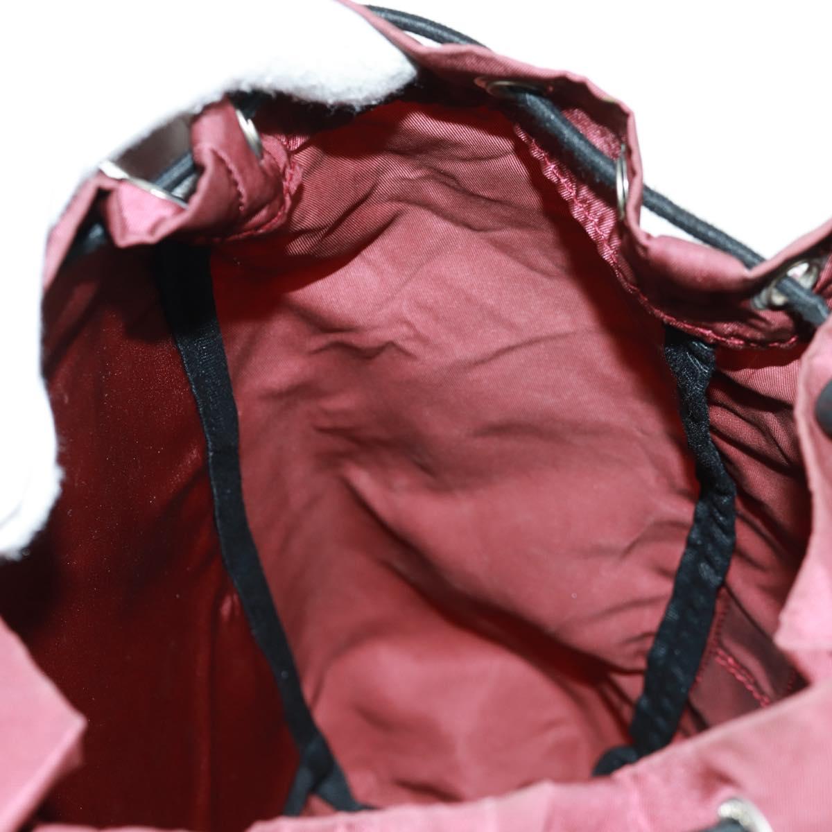 PRADA Backpack Nylon Red Silver Auth bs32073