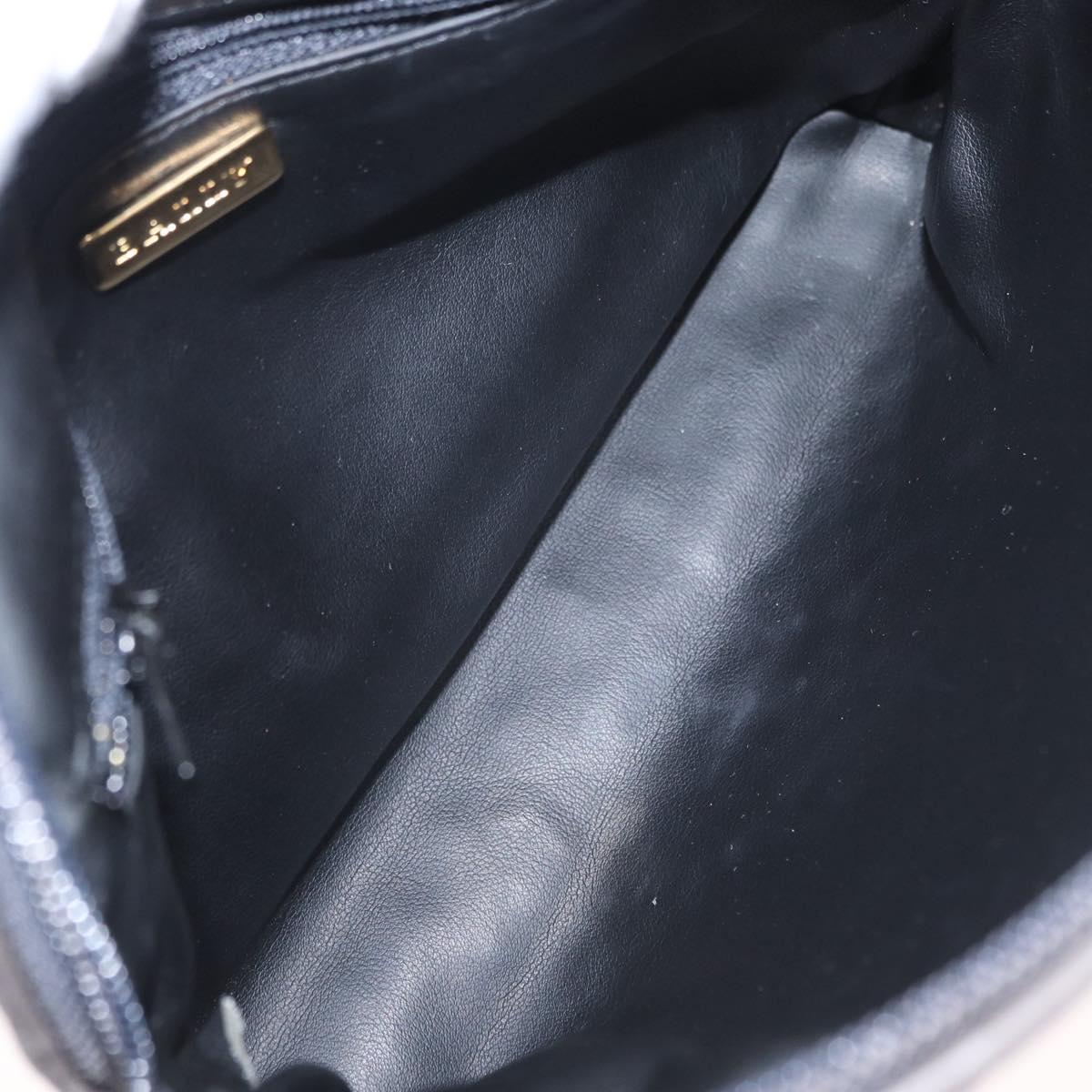 BALLY Chain Shoulder Bag Leather Gray Gold Auth bs32085