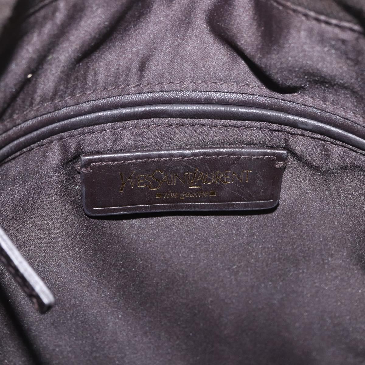 SAINT LAURENT Tote Bag Canvas Black Silver 123435 Auth bs32088