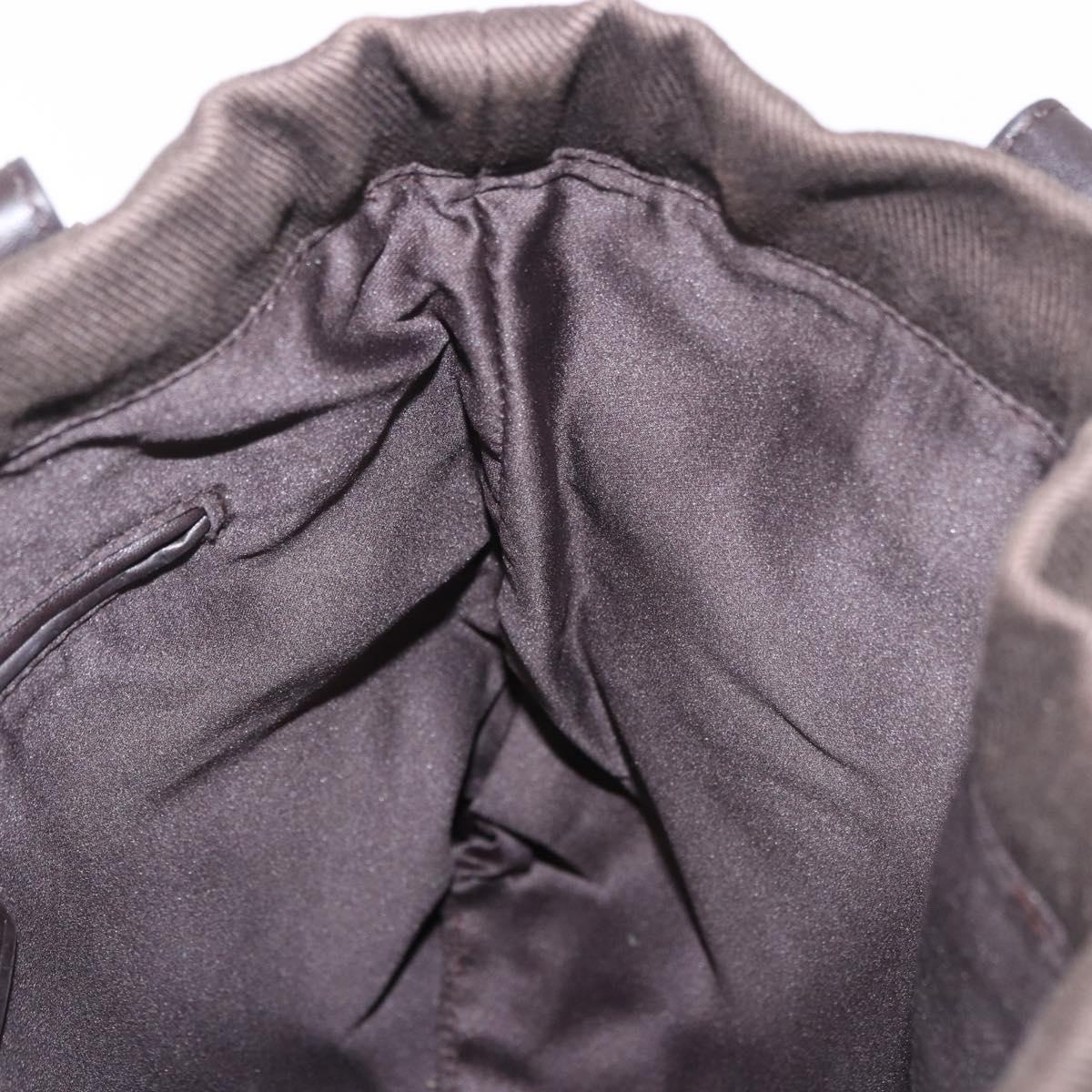 SAINT LAURENT Tote Bag Canvas Black Silver 123435 Auth bs32088