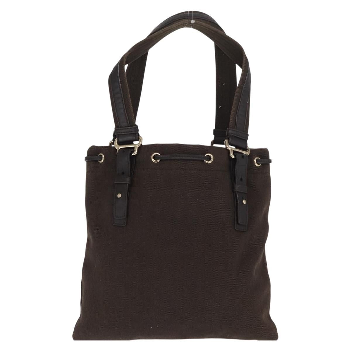 SAINT LAURENT Tote Bag Canvas Black Silver 123435 Auth bs32088