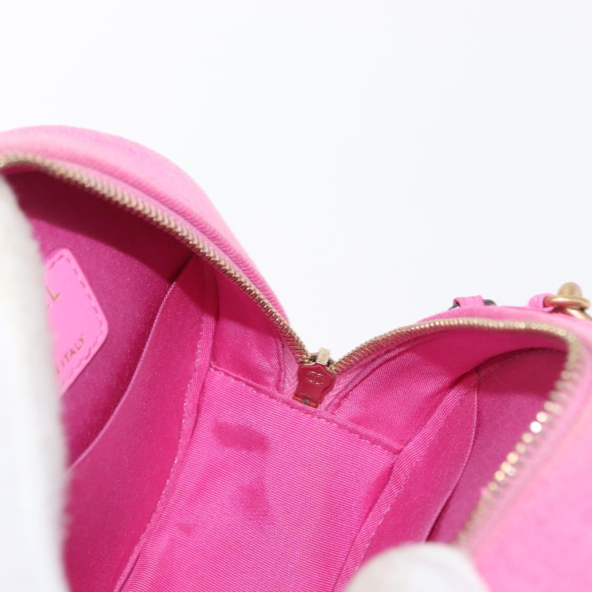 CHANEL Matelasse Chain Shoulder Bag Canvas Pink Gold CC Auth bs32090