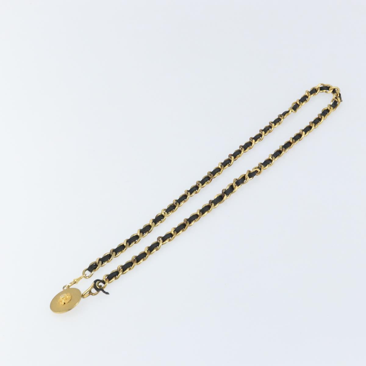 CHANEL Chain Belt metal Gold CC Auth bs32091