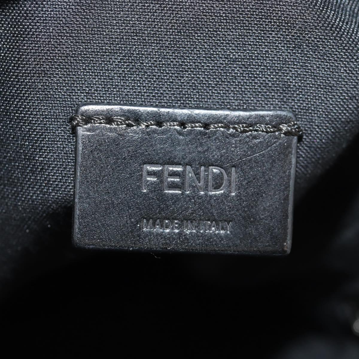 FENDI Zucca Canvas Shoulder Bag Blue Silver Auth bs32097V