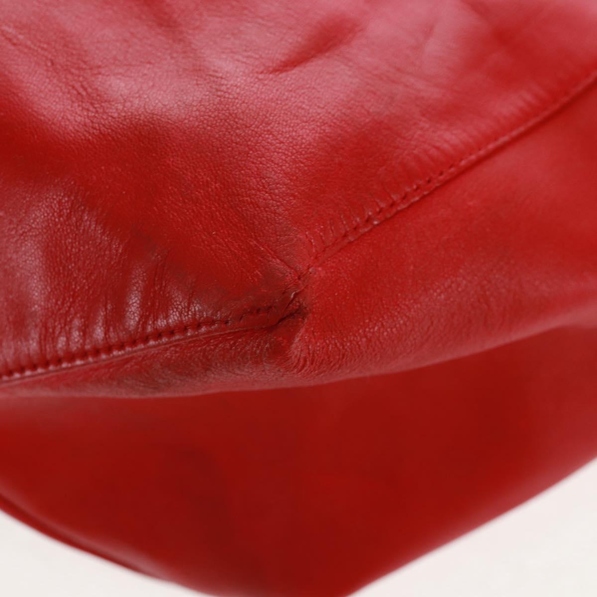 CELINE Horizontalkava Tote Bag Leather Red Gold Auth bs32104
