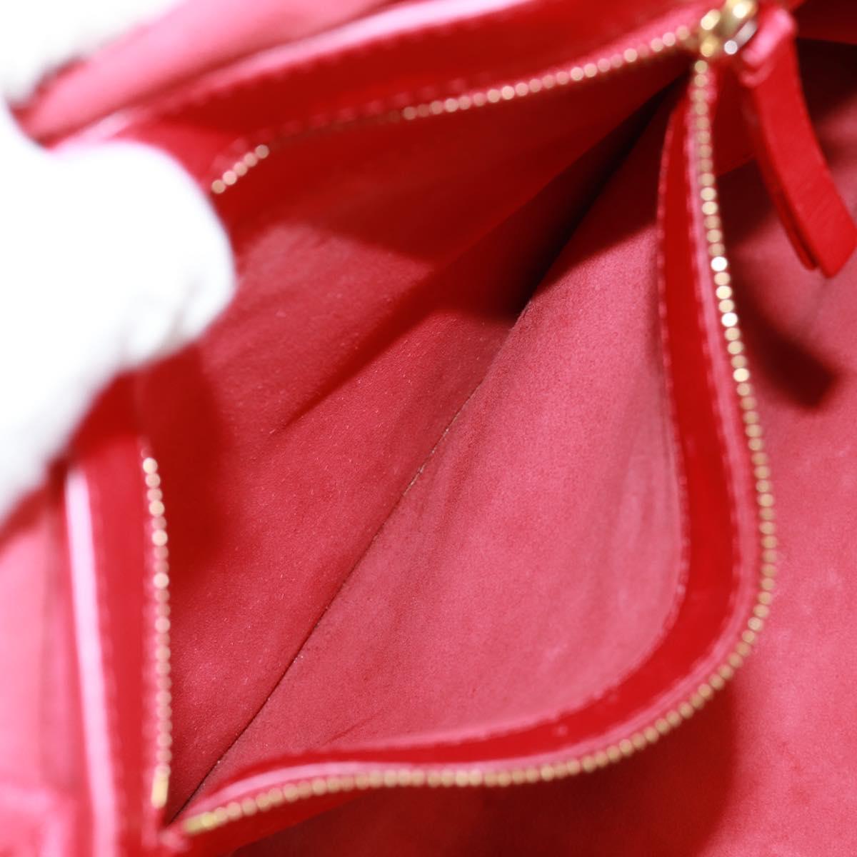 CELINE Horizontalkava Tote Bag Leather Red Gold Auth bs32104