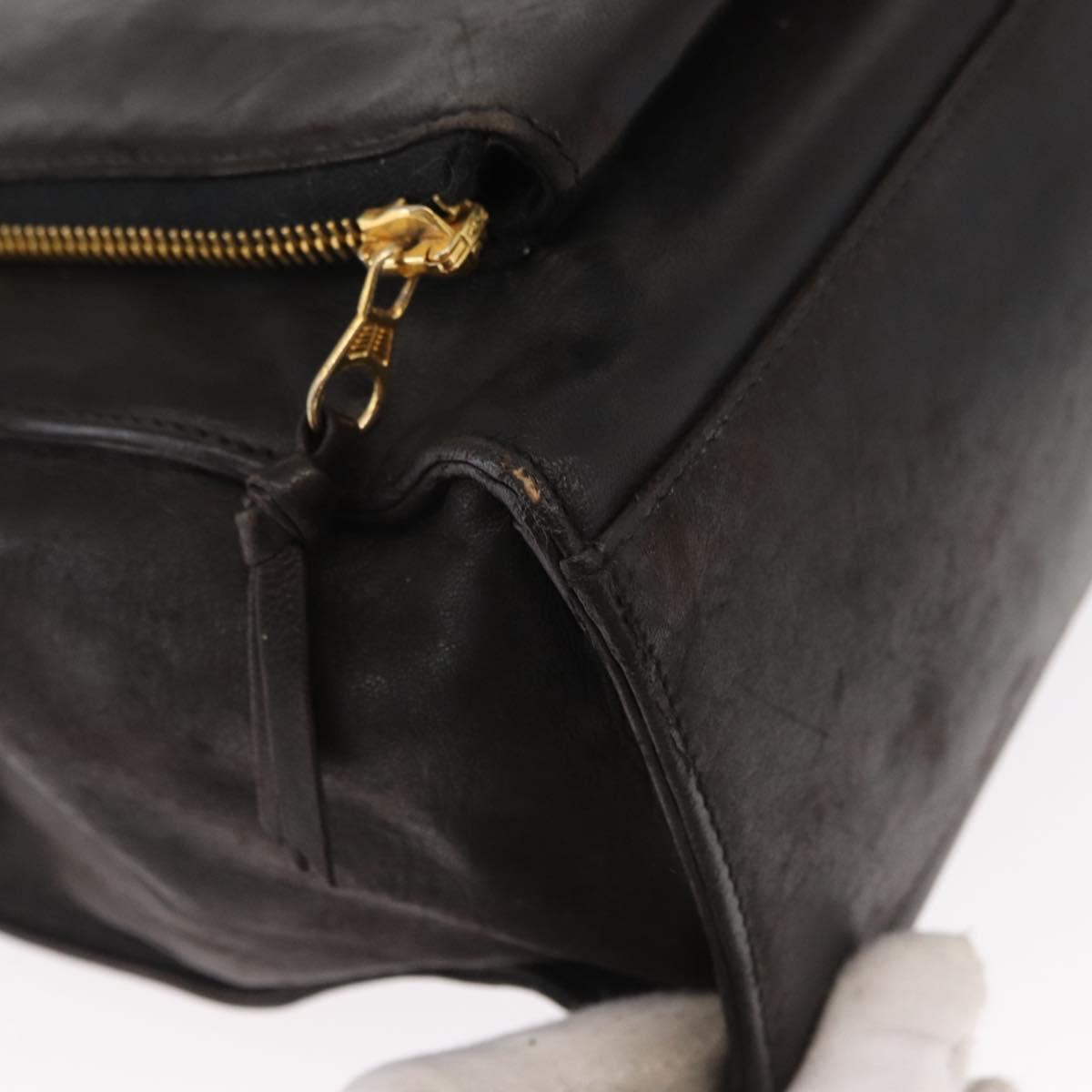 CHANEL Matelasse Tote Bag Lamb Skin Brown Gold CC Auth bs32114