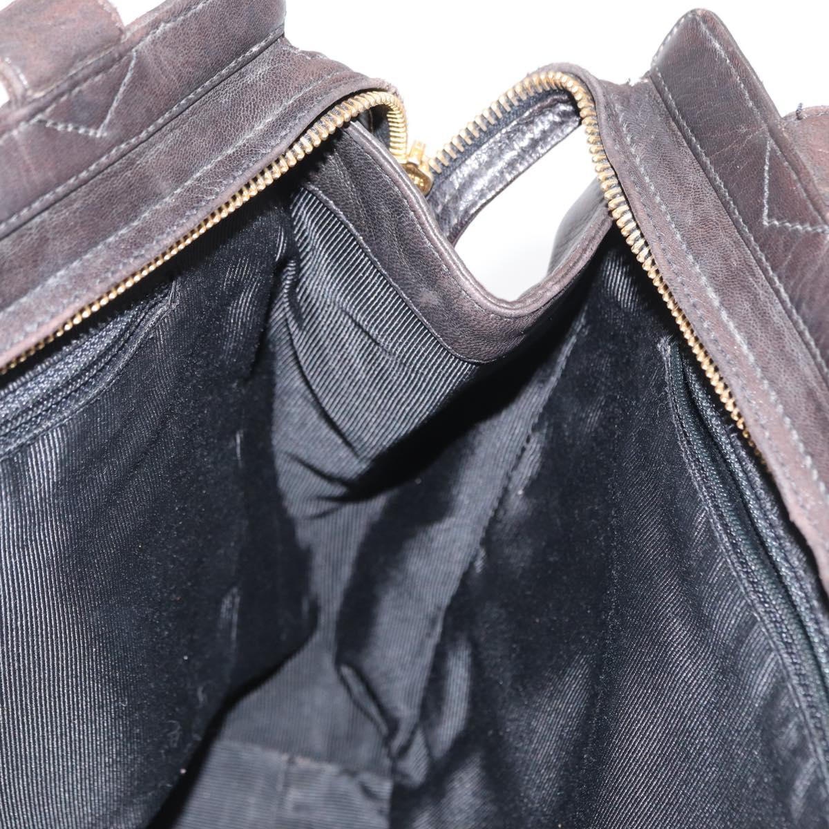 CHANEL Matelasse Tote Bag Lamb Skin Brown Gold CC Auth bs32114