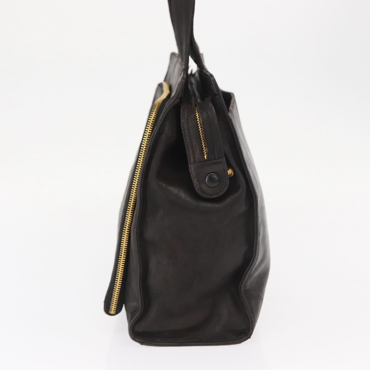 CHANEL Matelasse Tote Bag Lamb Skin Brown Gold CC Auth bs32114