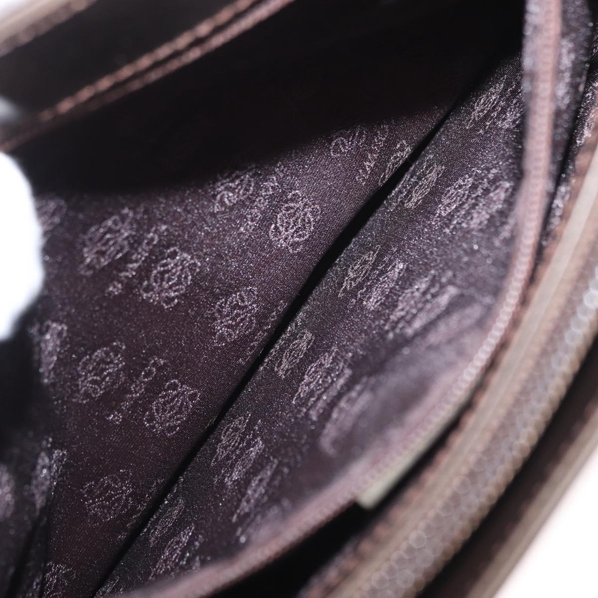 LOEWE Shoulder Bag Leather Brown Silver Auth bs32118