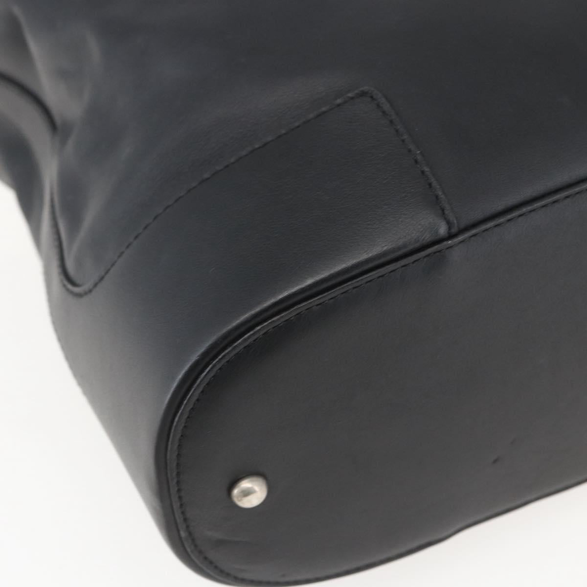 LOEWE Shoulder Bag Leather Black Silver Auth bs32120