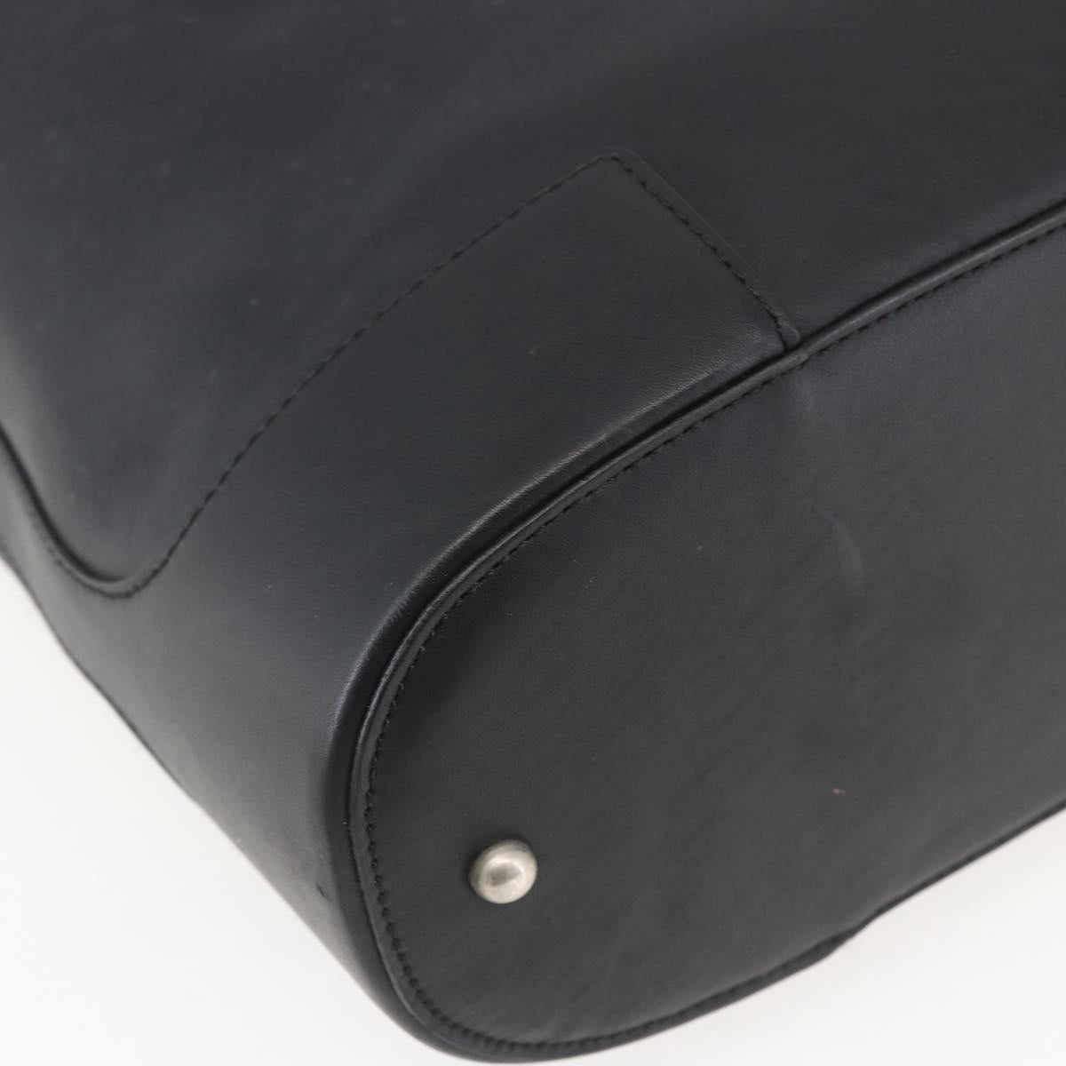 LOEWE Shoulder Bag Leather Black Silver Auth bs32120