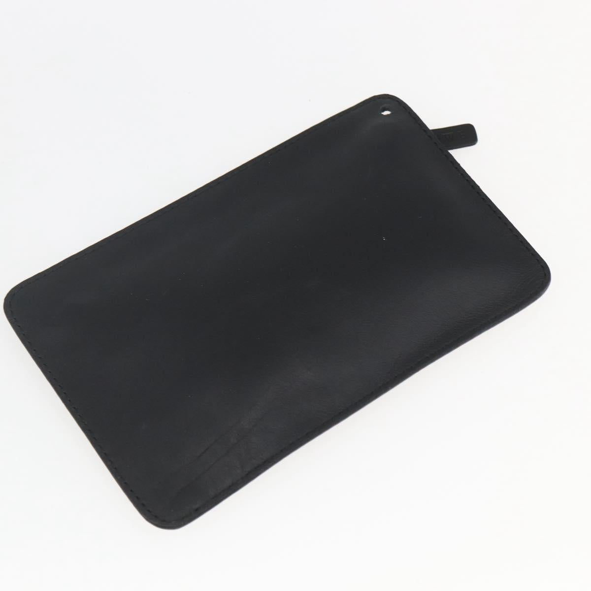 LOEWE Shoulder Bag Leather Black Silver Auth bs32120