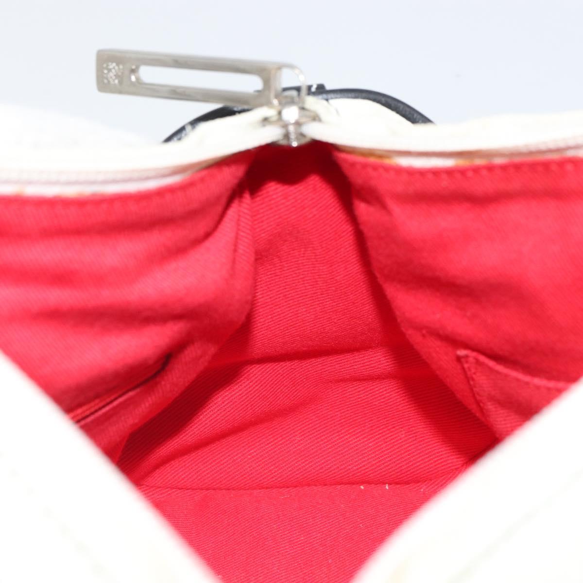 LOEWE Amazonas Hand Bag Leather White Silver Auth bs32121